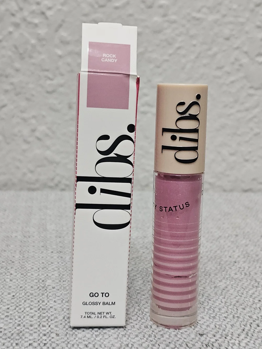 DIBS Beauty Go To Glossy Balm “Rock Candy” Pink Hydrating Lip Balm Gloss Vegan